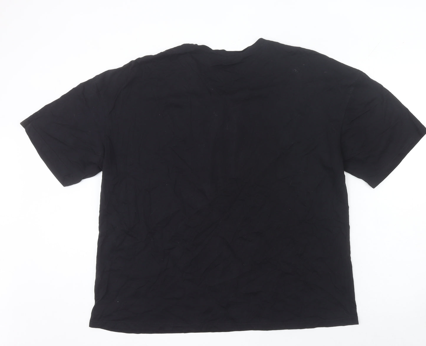 SHEIN Women’s Black Graphic Rose T-Shirt 2XL Regular Fit
