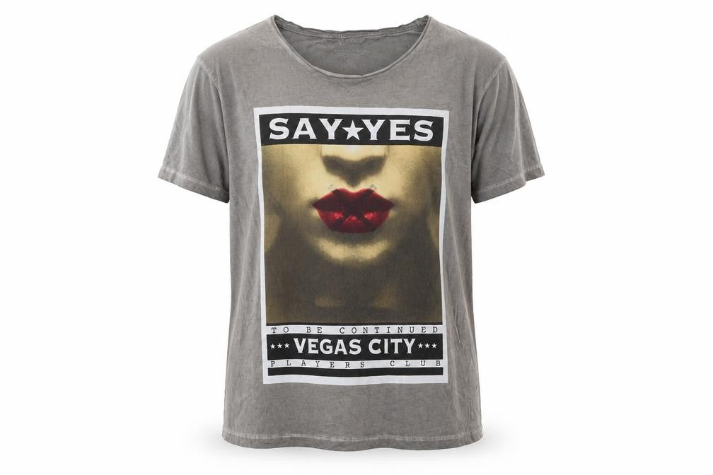 Easy Men’s Grey XL Graphic Print Crew Neck Cotton T-Shirt