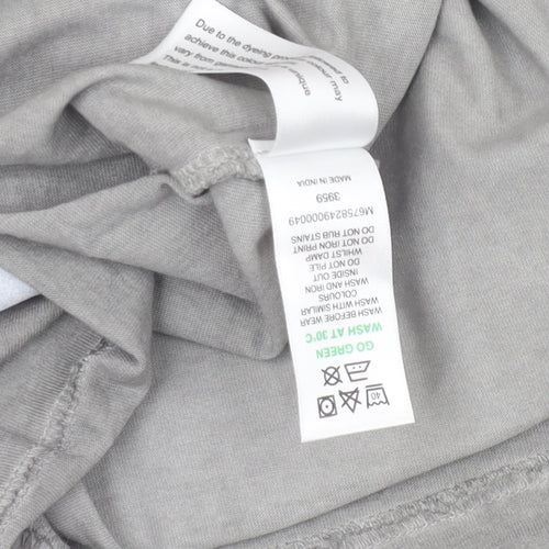 Easy Men’s Grey XL Graphic Print Crew Neck Cotton T-Shirt