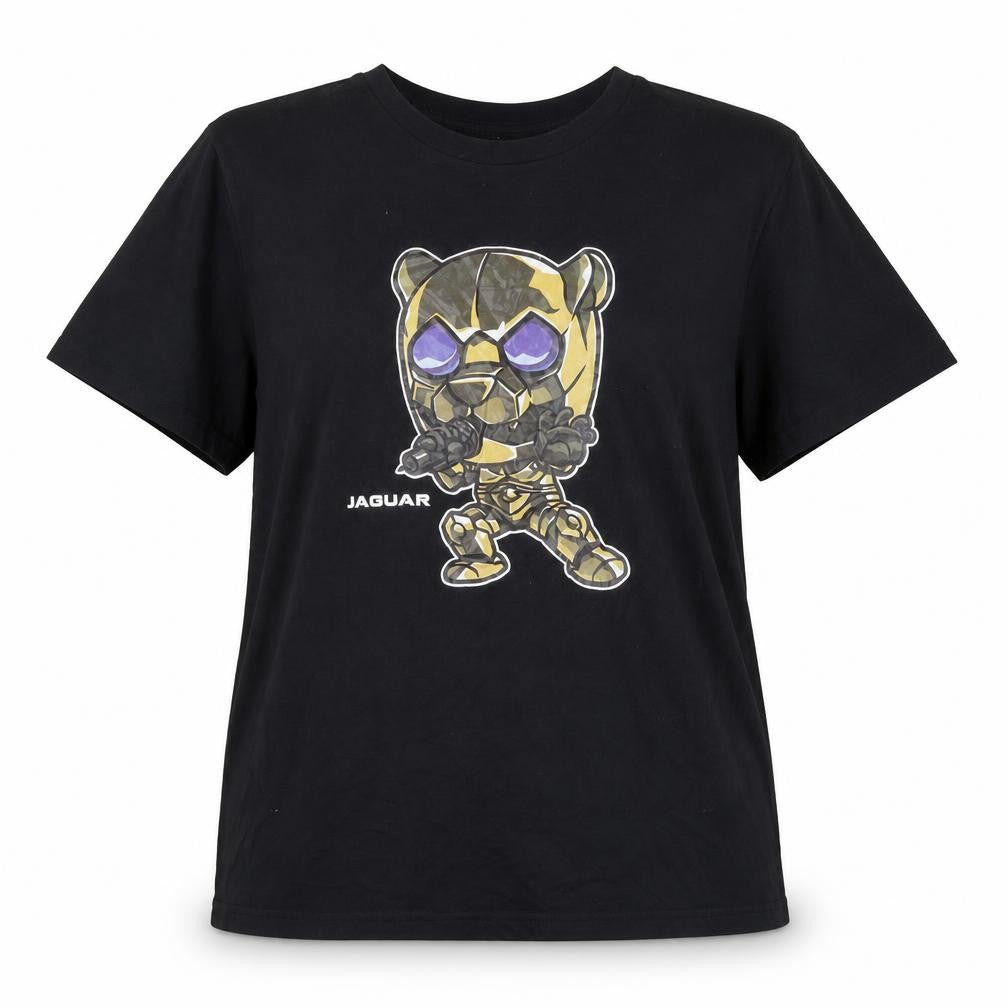 Front view of Workpoint Black women’s l graphic cartoon cotton t-shirt