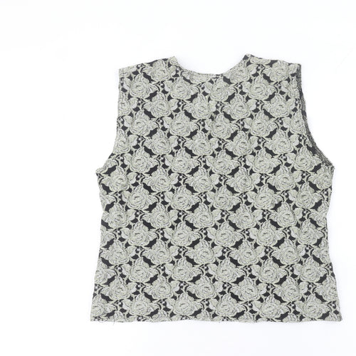 Wallis Women’s Black Floral Lace Sleeveless Camisole Blouse Size 16