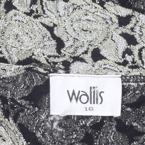 Wallis Women’s Black Floral Lace Sleeveless Camisole Blouse Size 16