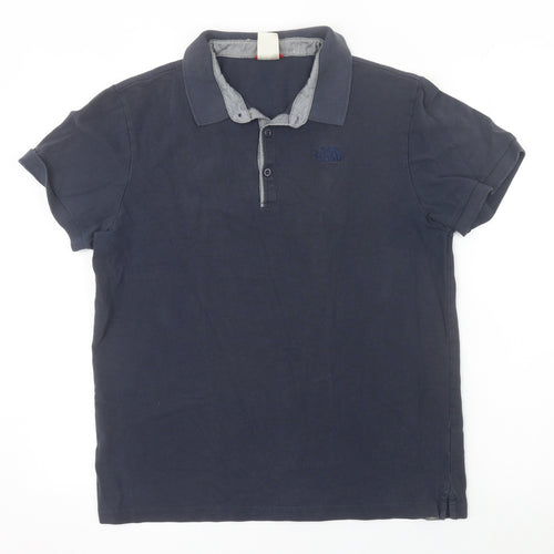 The North Face Men's Blue Cotton Polo Shirt Size L Regular Fit