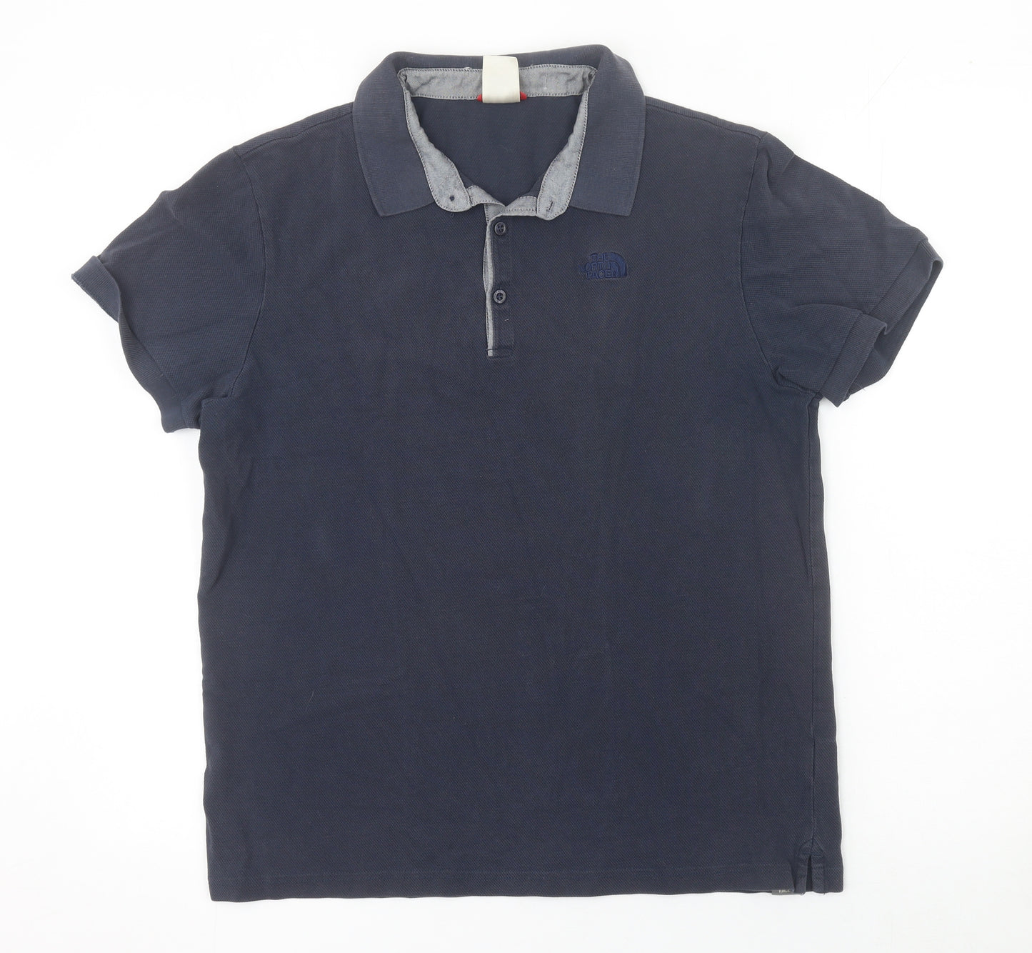 The North Face Men's Blue Cotton Polo Shirt Size L Regular Fit