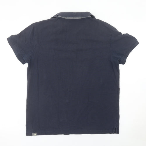 The North Face Men's Blue Cotton Polo Shirt Size L Regular Fit