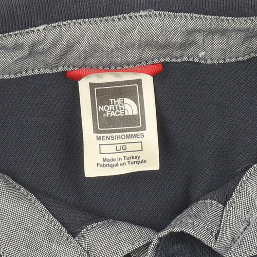 The North Face Men's Blue Cotton Polo Shirt Size L Regular Fit
