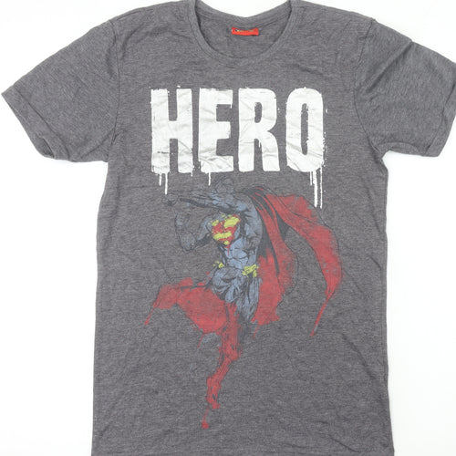 Superman Womens Grey XS Graphic Hero T-Shirt Short Sleeve