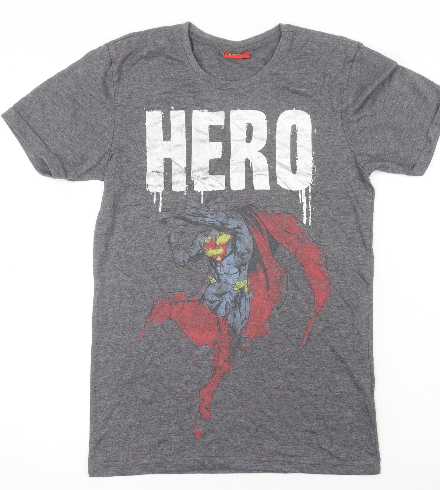 Superman Womens Grey XS Graphic Hero T-Shirt Short Sleeve