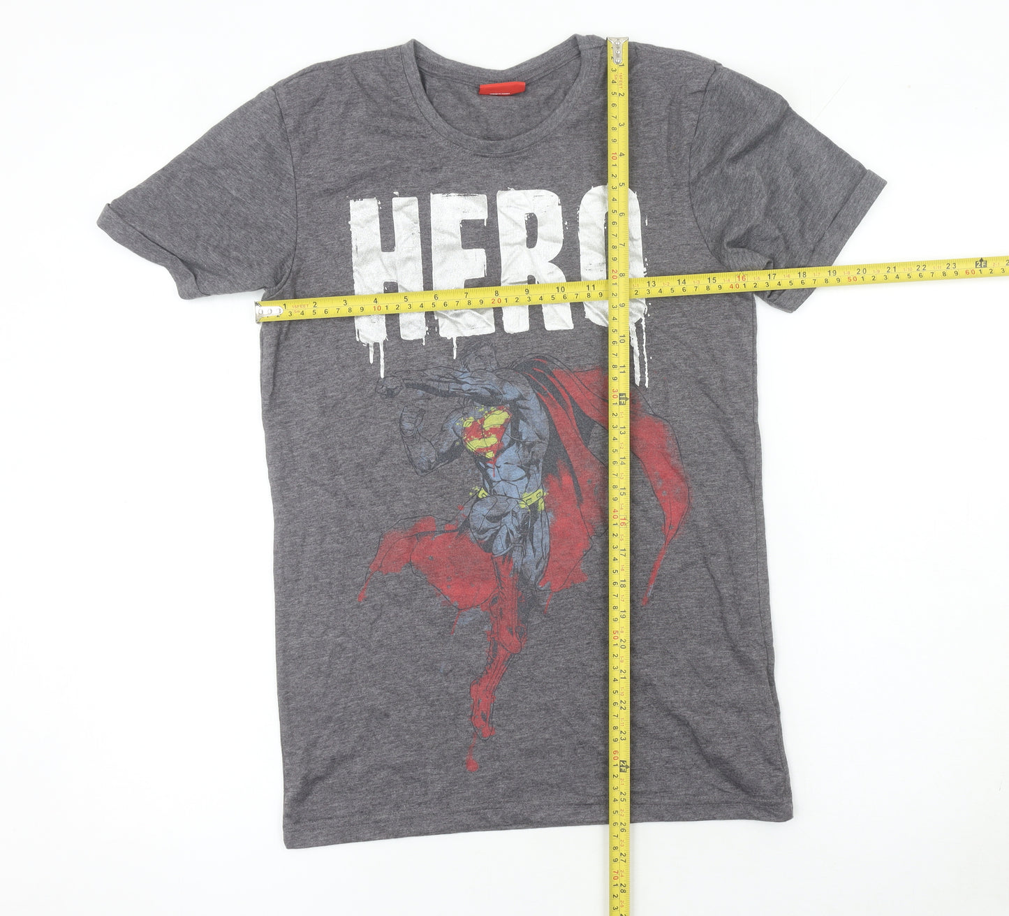 Superman Womens Grey XS Graphic Hero T-Shirt Short Sleeve