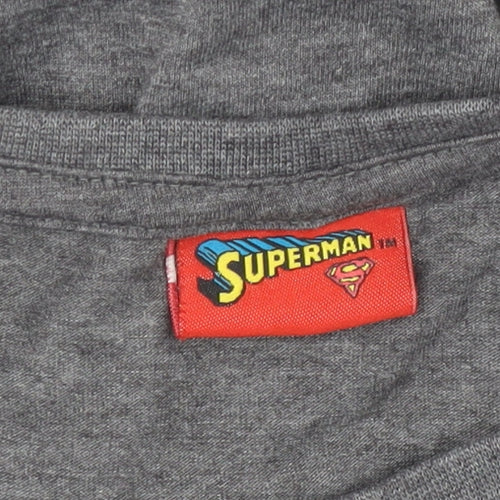 Superman Womens Grey XS Graphic Hero T-Shirt Short Sleeve