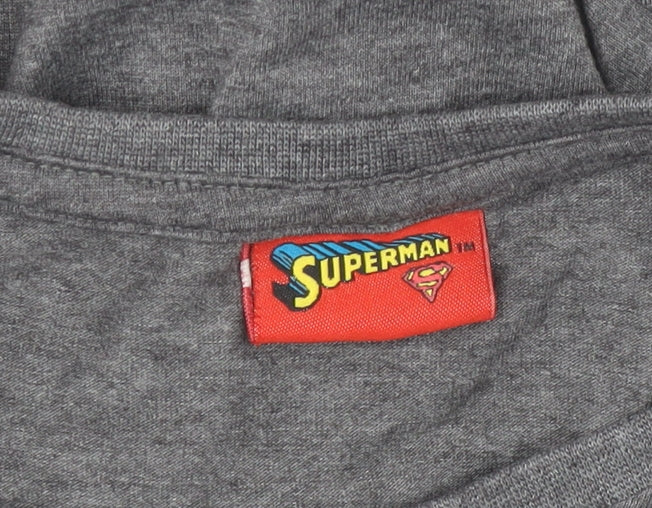 Superman Womens Grey XS Graphic Hero T-Shirt Short Sleeve