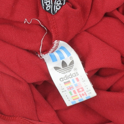 Adidas Men's Red Polo Shirt Size M Regular Fit Cotton Blend