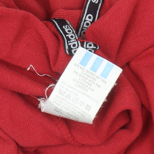 Adidas Men's Red Polo Shirt Size M Regular Fit Cotton Blend