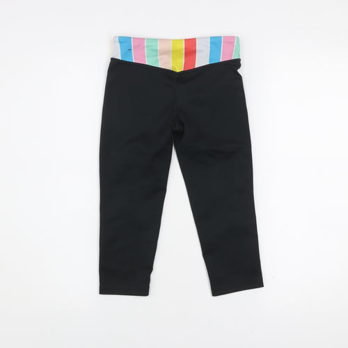 Nike Womens Black Dri-FIT Cropped Leggings Size Small Multi Logo