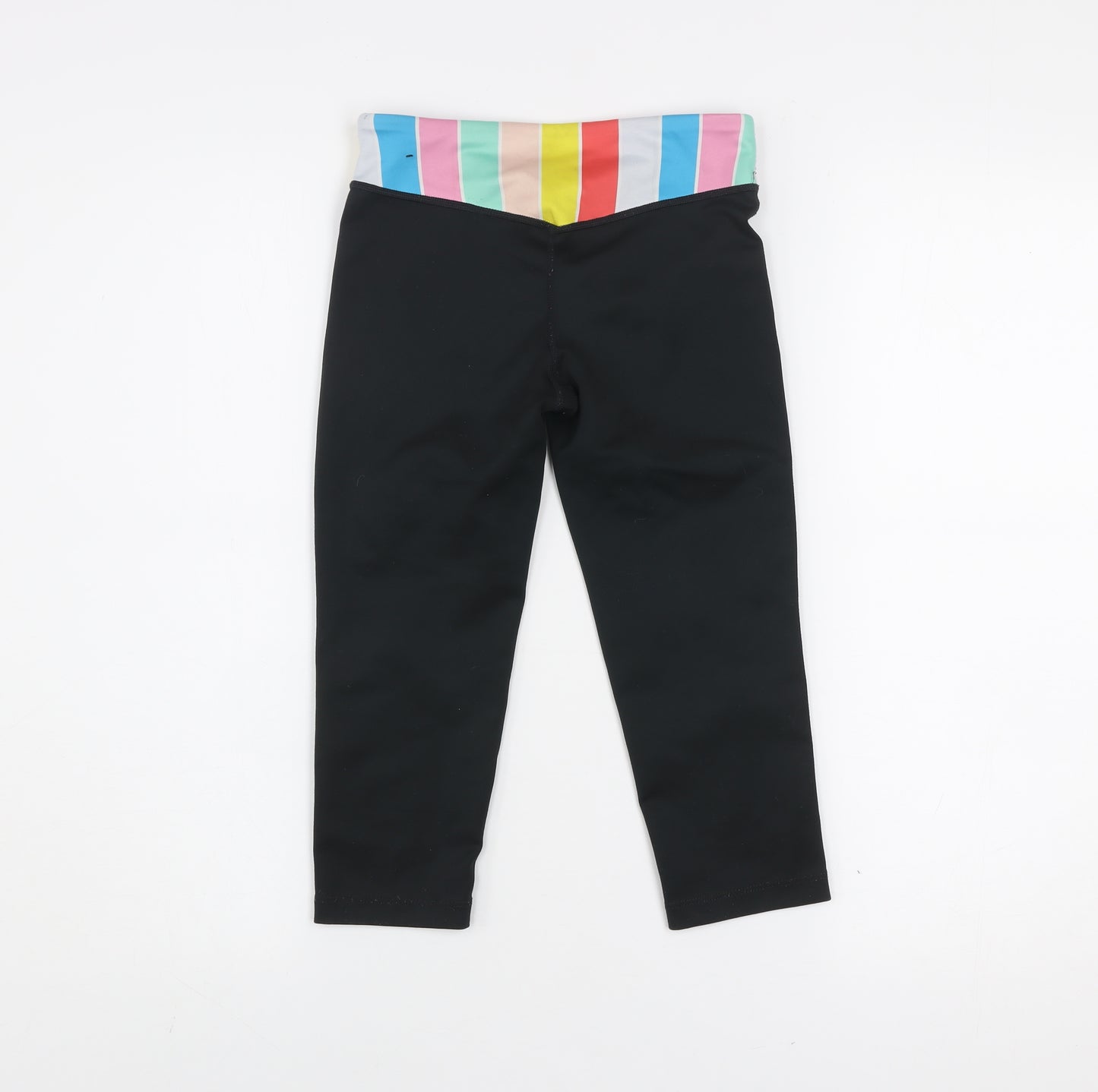 Nike Womens Black Dri-FIT Cropped Leggings Size Small Multi Logo