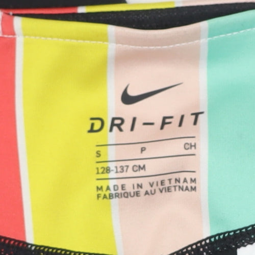 Nike Womens Black Dri-FIT Cropped Leggings Size Small Multi Logo