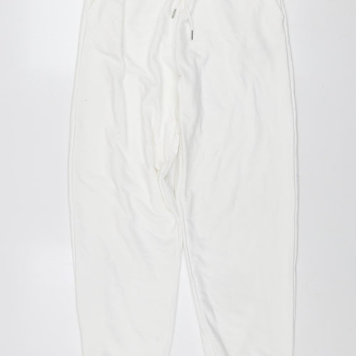 Stradivarius Women’s White Jogger Sweatpants Size 14 Relaxed Fit