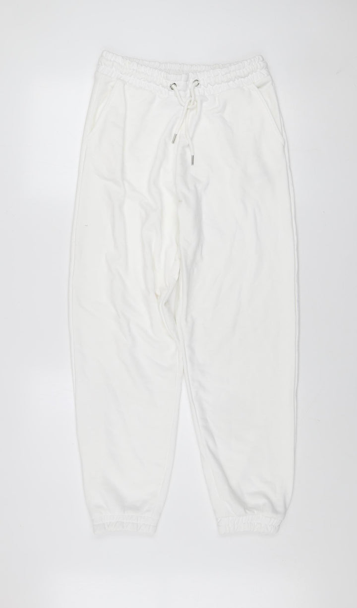 Stradivarius Women’s White Jogger Sweatpants Size 14 Relaxed Fit