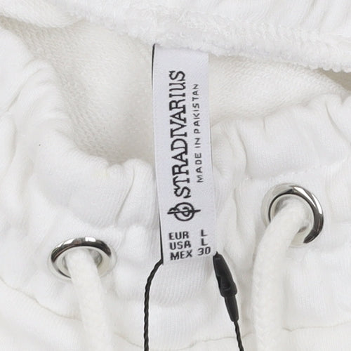 Stradivarius Women’s White Jogger Sweatpants Size 14 Relaxed Fit