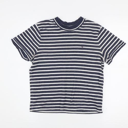 Tommy Jeans Women's Blue Striped Cotton Crew Neck T-Shirt XL