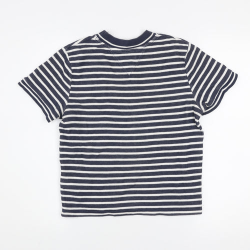 Tommy Jeans Women's Blue Striped Cotton Crew Neck T-Shirt XL