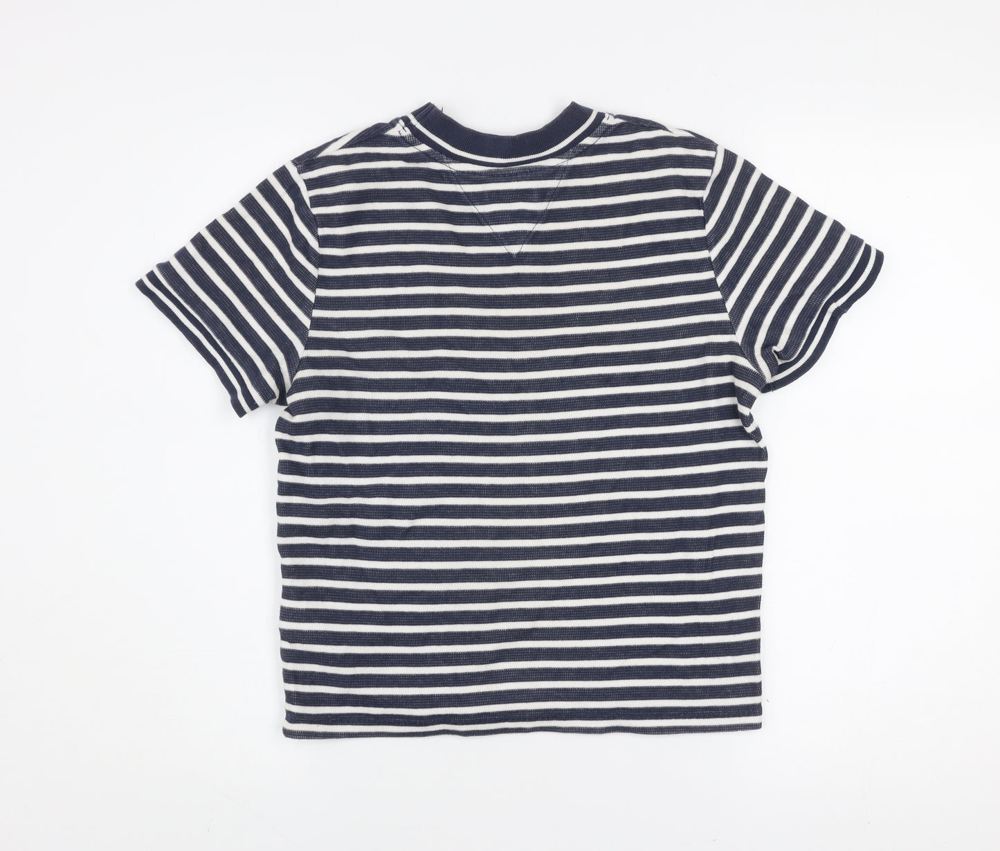Tommy Jeans Women's Blue Striped Cotton Crew Neck T-Shirt XL