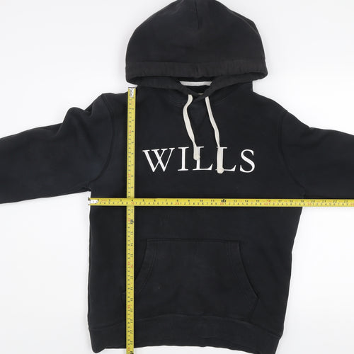 Jack Wills Men’s Black Pullover Hoodie Small Logo Fleece Sweatshirt