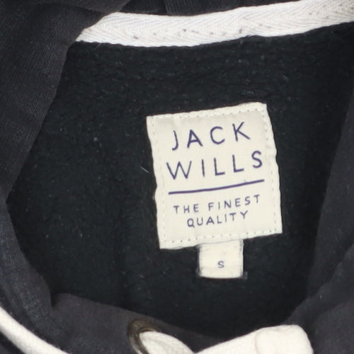 Jack Wills Men’s Black Pullover Hoodie Small Logo Fleece Sweatshirt