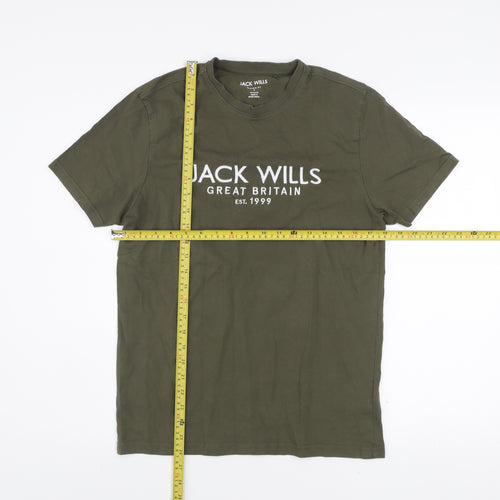 Jack Wills Men's Green Classic Fit Crew Neck T-Shirt Size S