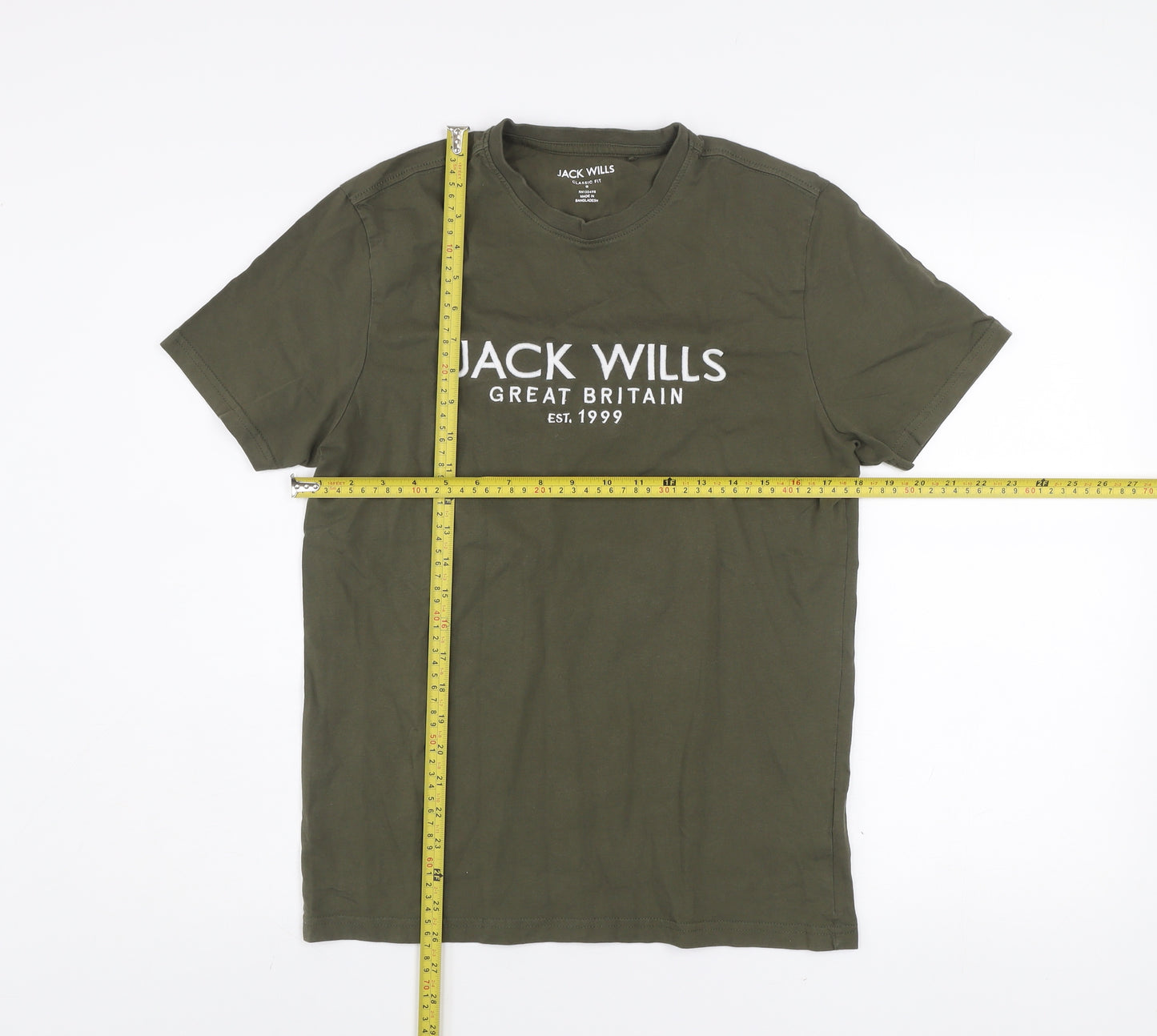 Jack Wills Men's Green Classic Fit Crew Neck T-Shirt Size S