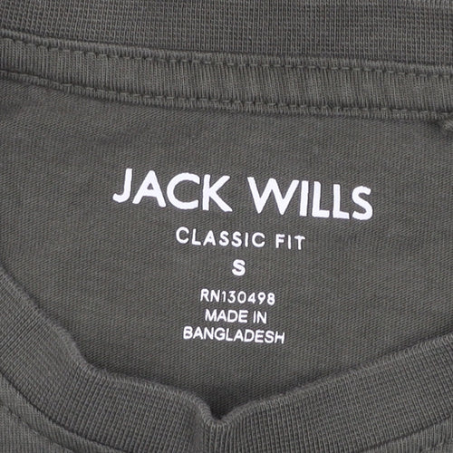 Jack Wills Men's Green Classic Fit Crew Neck T-Shirt Size S