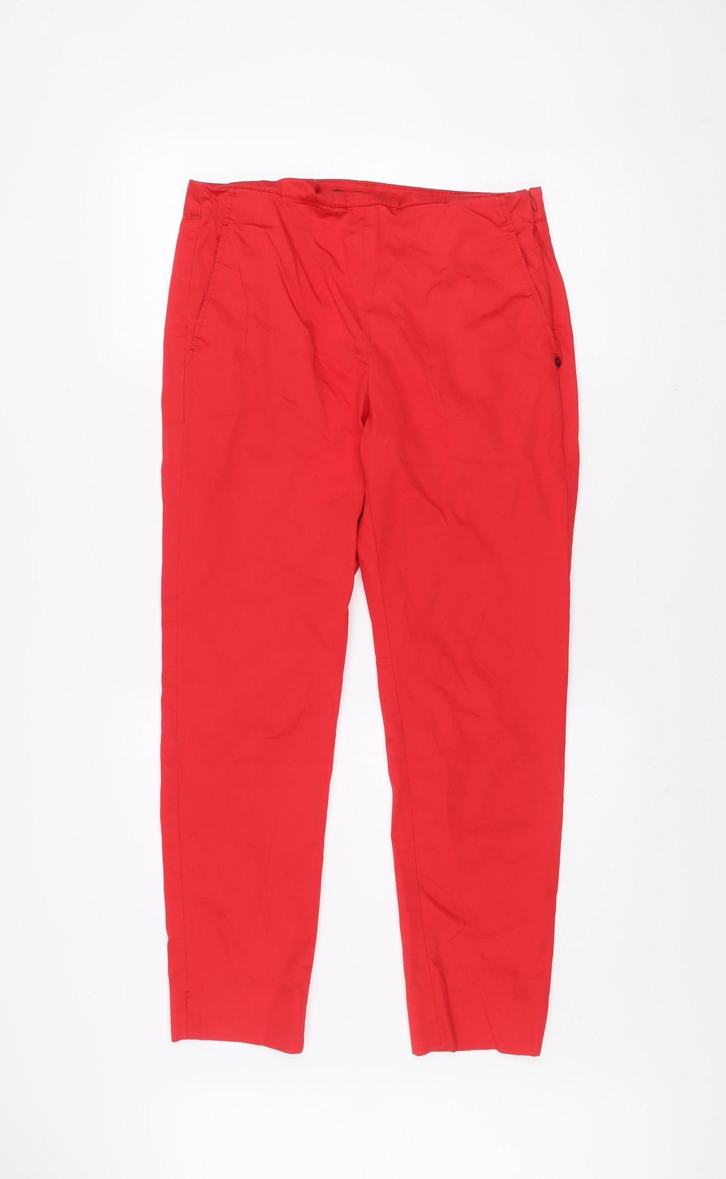 Pennyblack Women’s Red Cotton Stretch Long Trousers UK 12
