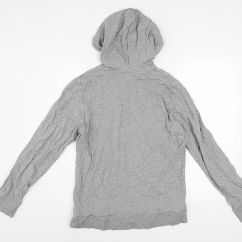 Jack & Jones Mens Grey Pullover Hoodie M Lightweight Logo