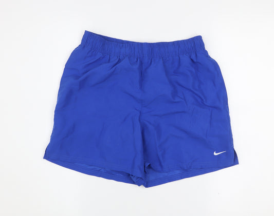 Nike Men's Blue Athletic Shorts M Polyester Elastic Waist Quick Dry