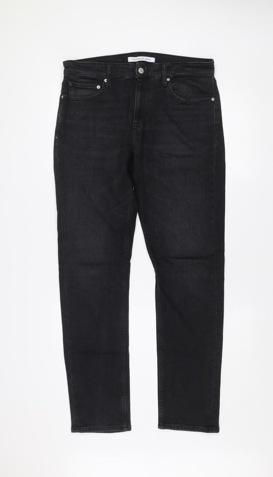 Calvin Klein Men’s Black Slim Straight Denim Jeans W32 L32