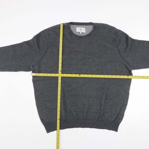 Jasper Conran Men’s Grey Cotton Knit Crew Neck Jumper XL