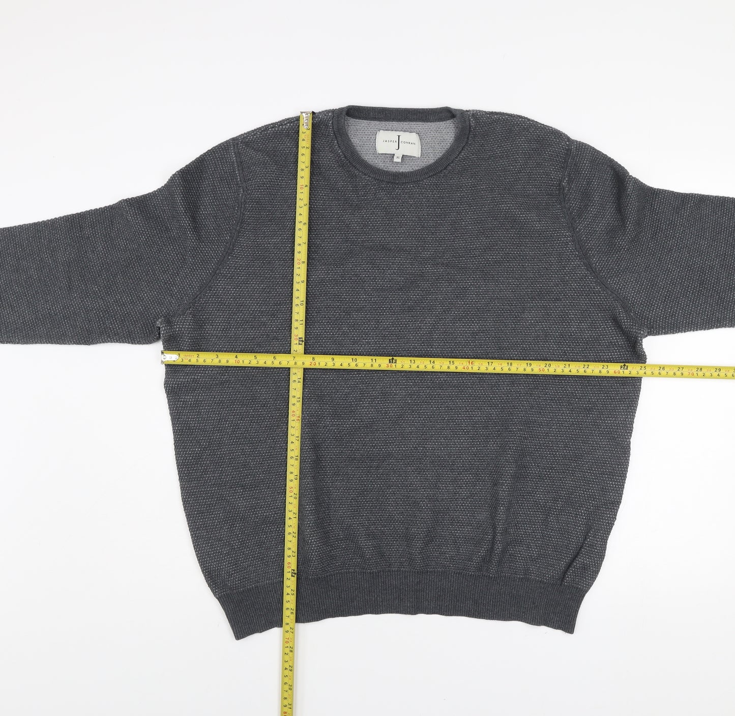 Jasper Conran Men’s Grey Cotton Knit Crew Neck Jumper XL