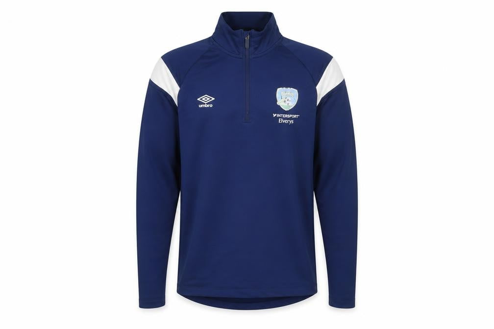 Front view of Umbro Men’s Blue 1/4 Zip Sports Training Sweatshirt M