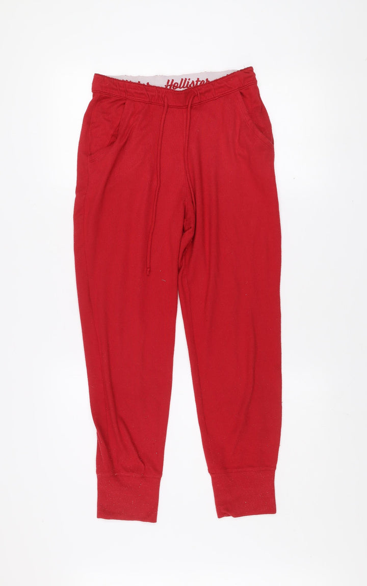 Hollister Women Red XS Jogger Sweatpants Polyester Blend
