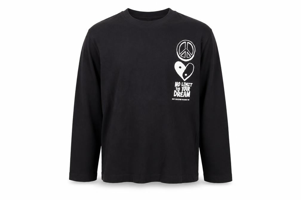 Zara Boys Black Long Sleeve Graphic T-Shirt 11-12 Years Cotton Crew Neck