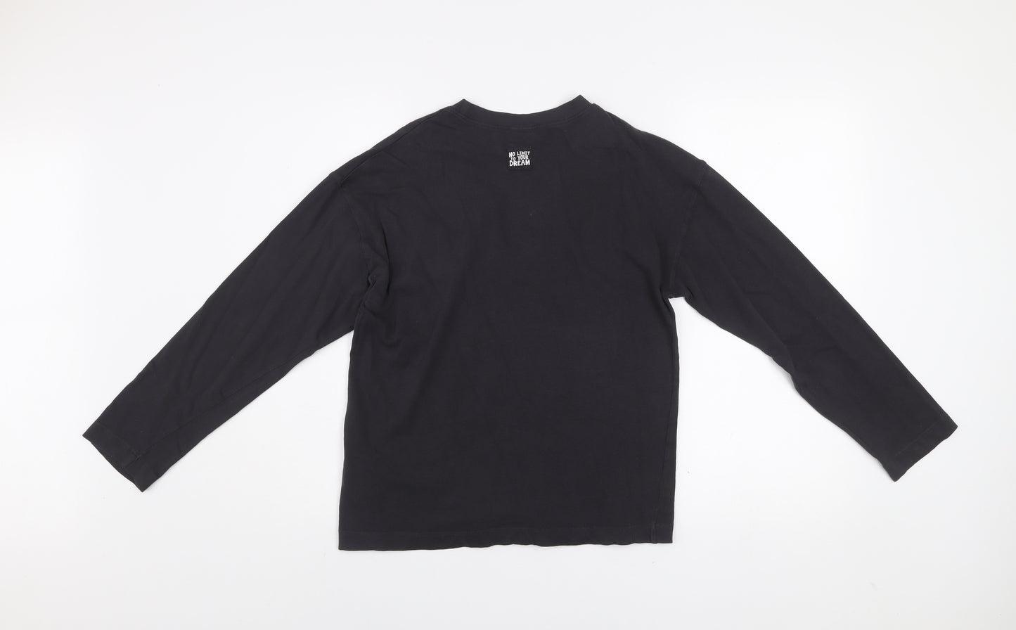 Zara Boys Black Long Sleeve Graphic T-Shirt 11-12 Years Cotton Crew Neck