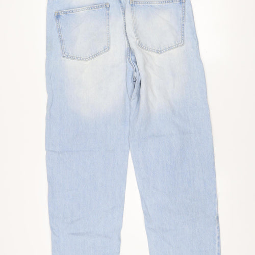 Bershka Men's Blue Light Wash Straight Leg Denim Jeans Size L 32W