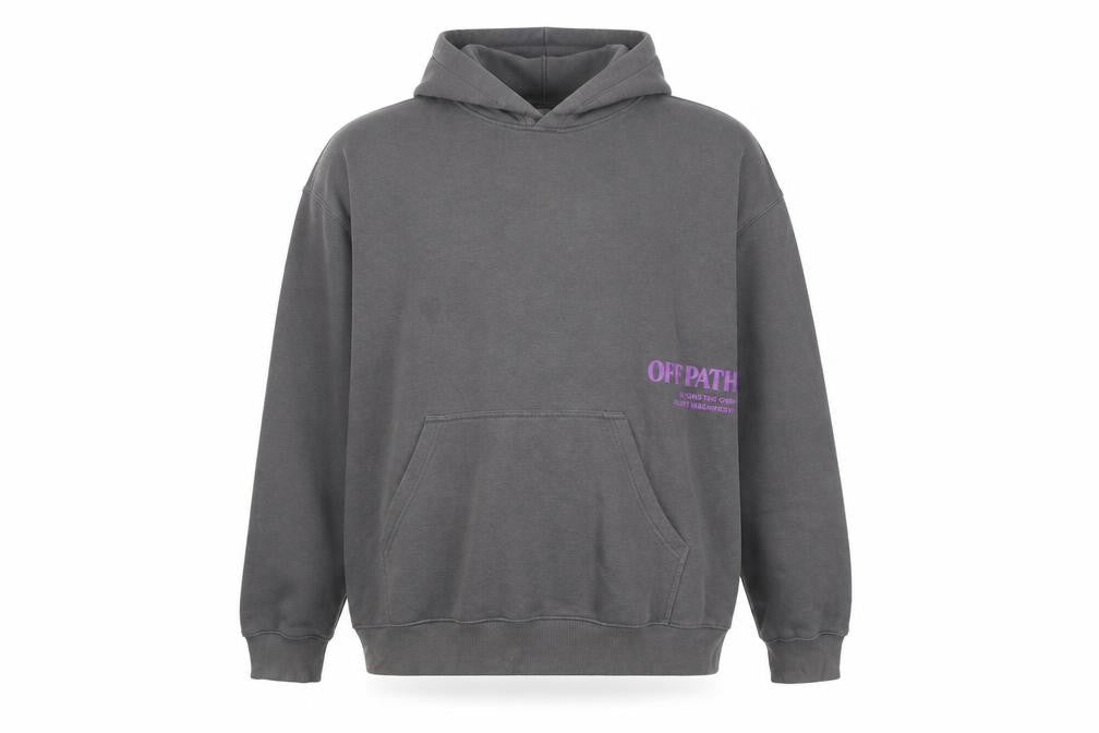 Front view of H&M Men’s Grey Regular Fit Pullover Hoodie XL Graphic Print