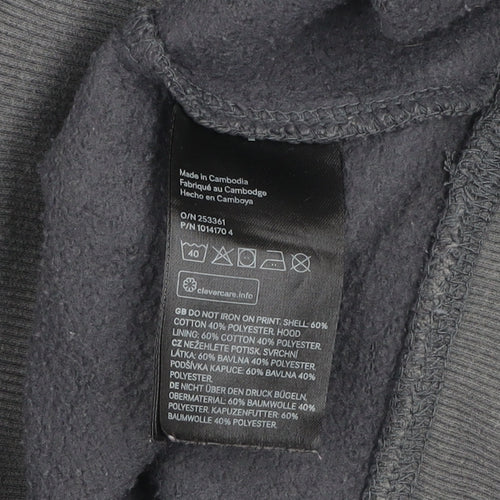 H&M Men’s Grey Regular Fit Pullover Hoodie XL Graphic Print