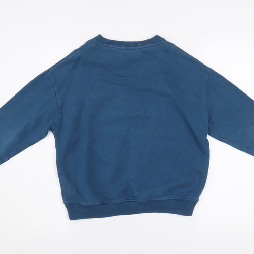 Marks and Spencer Girls Blue Space Graphic Pullover Sweatshirt 9-10 Years