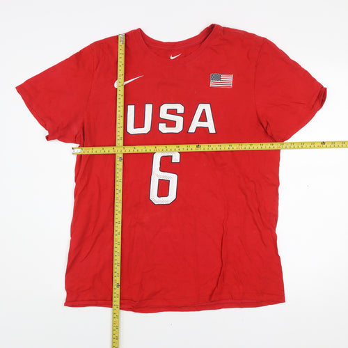 Nike Men's Red USA #6 Athletic Sports T-Shirt Size L