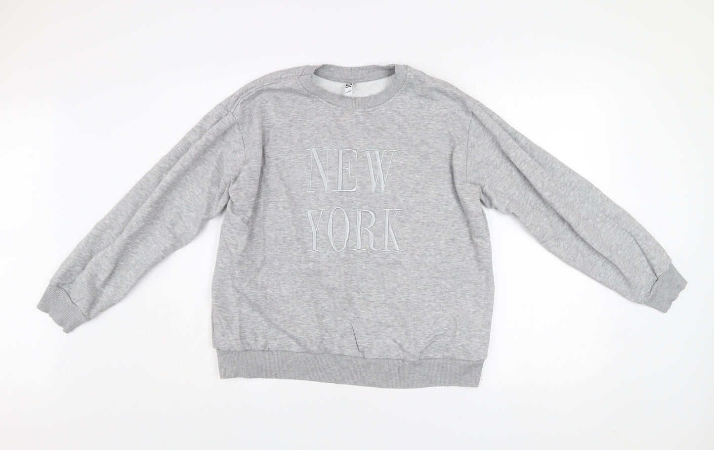 JDY Women's Grey New York Pullover Sweatshirt XL