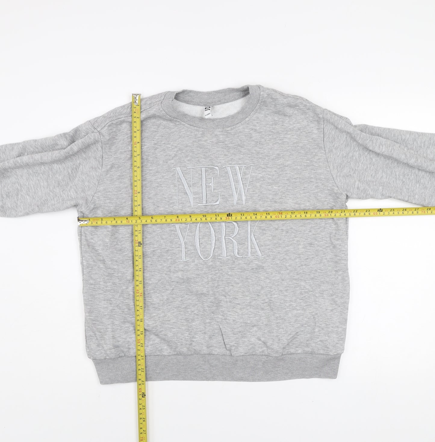JDY Women's Grey New York Pullover Sweatshirt XL