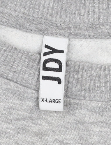 JDY Women's Grey New York Pullover Sweatshirt XL