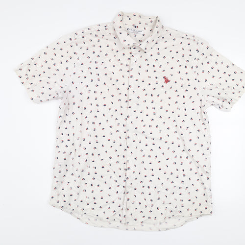 U.S. Polo Assn. Men's White 2XL Short Sleeve Button-Up Shirt